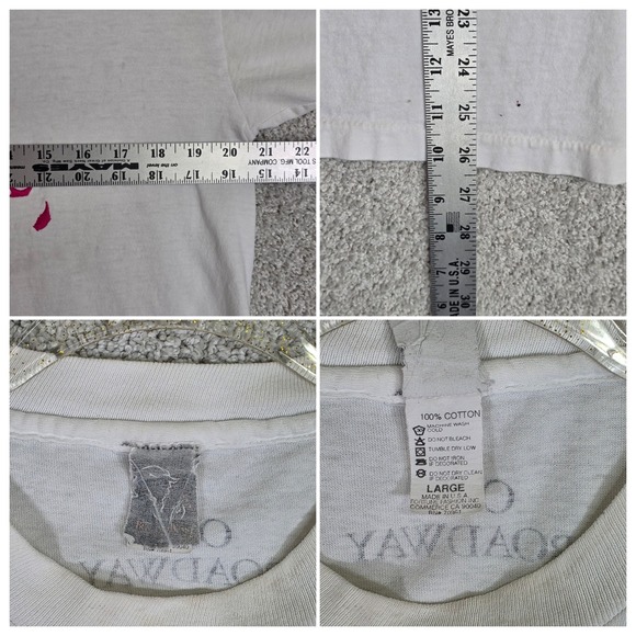 Vintage Beauty-and-the-Beast Broadway Musical Tee Size L White Embroidered Rose - Picture 3 of 11